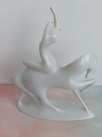 Royal Dux porcelán Art deco női lovas!