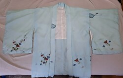 Vintage hímzett világoskék japán kimono kabát