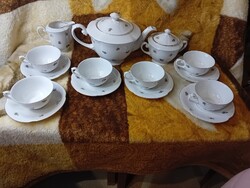 2603/1 Drasche porcelán ritka virágmintás teáskészlet