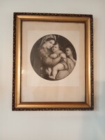 Raffaello Sanzio Madonna della Sedia c. képéről készült nyomat