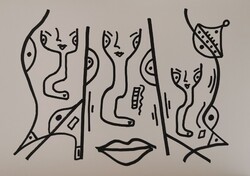 Baján Ildikó rajz. 21 x 29,5cm. Papír.