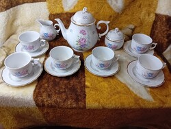 2603/2 Hollóházi porcelán Hajnalka mintás teáskészlet