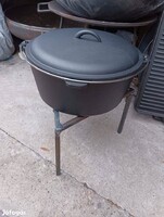 Grill bbq bogrács lábas 30cm Dutch Oven 7,5 Liter Új Kemence smoker kamadó  edény
