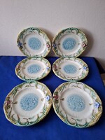 Antik majolika tányér szett