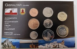 Gibraltár 8 érme bliszter forgalmi sor