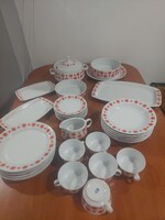 Alföldi piros pöttyös  napocska mintás porcelán étkészlet