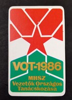 MHSZ VOT-1986 kártyanaptár 1986