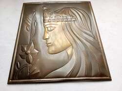 Falikép fém dombornyomás Orosz Szépség USSR Kárpátaljai Terület Kolcsino falu - retro 1976