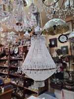 Felújított art deco kristály kosaras csillár