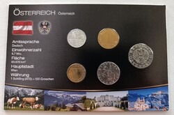 Ausztria 5 érme bliszter forgalmi sor