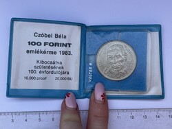 -AX221- Régi 100 Forintos Emlékérem Czóbel Béla Festőművész Születésének 100. Évfordulójára 1983.