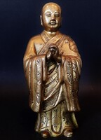 Antik kínai bronz buddhista szerzetes szobor