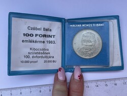 -AX224- Régi 100 Forintos Emlékérem Czóbel Béla Festőművész Születésének 100. Évfordulójára 1983.
