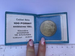 -AX226- Régi 100 Forintos Emlékérem Czóbel Béla Festőművész Születésének 100. Évfordulójára 1983.
