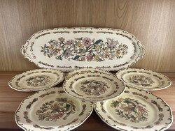 Zsolnay ritka dúsvirágos szendvicses/süteményes készlet