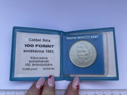 -AX235- Régi 100 Forintos Emlékérem Czóbel Béla Festőművész Születésének 100. Évfordulójára 1983.
