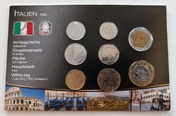 Olaszország 8 érme bliszter forgalmi sor