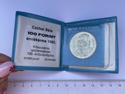 -AX223- Régi 100 Forintos Emlékérem Czóbel Béla Festőművész Születésének 100. Évfordulójára 1983.