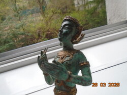 GANDHARVA hagyományos Thai Mennyei félisten zenész lélek horgonnyal arany-bronz szobor