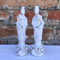 Dehua - Guanyin - Guan Yin fehér porcelán szobor pár