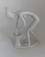 Hollóházi porcelán art deco mosó nő "RITKA"!