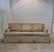 Mid century modern sofa with gold turquoise upholstery