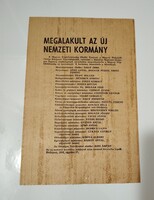 1956-os röplap Megalakult az új nemzeti kormány