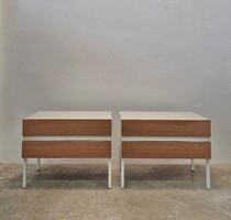 Vintage fiókos kisszekrény, éjjeliszekrèny pár, Interlübke, teak furnéros