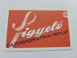 FIGYELŐ GAZDASÁGPOLITIKAI HETILAP kártyanaptár 1973