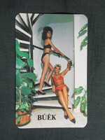Kártyanaptár,Pécs Meruker,Mecsek áruház,erotikus női modell, 1989  (2)