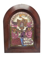 Fajka János: Család c. tűzzománc relief - 53303
