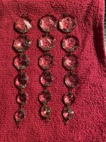 Kristály csillár alkatrész függő   prizma 3 sor