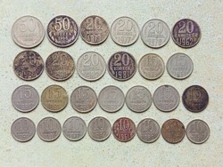 Szovjetunió Oroszország 27 db Különböző Érme 10 15 20 50 Kopek Kopejka 1961-1989