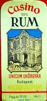 ANTIK -ZWACK CASINO RUM cimke - EXTRÉM RITKA , ÁLLAPOT a képek szerint