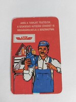 ÁFOR BENZINKÚT kártyanaptár 1983