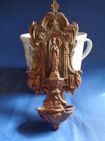 Cca 1900 Fali szenteltvíztartó , amely egy vallásos keresztény kegytárgy.