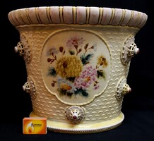 DT/529. Kivételesen hatalmas Zsolnay kaspó (30 cm magas)