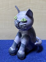 Kerámia cica, macska figura, dísztárgy