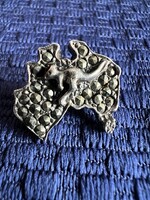Vintage Ausztrália ezüst markazit kenguru bross