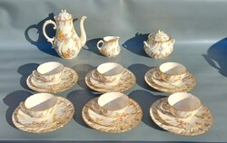 ANTIK PORCELÁN SARREGUEMINES REGGELIZŐ KÉSZLET