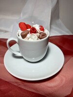 Szívecskés szója illatgyertya kávé- erdei gyümölcs