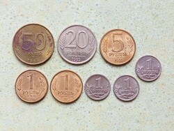 Oroszország 8 db Különböző Érme 1 Kopejka Kopek 1 5 20 50 Rubel 1992-2006