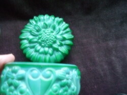 Curt schlevogt-malachite box-bonbonier - Czech glass