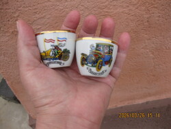 2 db Zsolnay Old Timer veterán autós kis pálinkás kupica  külön is