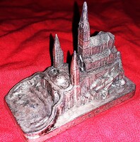 Antik LOURDES a Szeplőtlen Fogantatás Bazilika fém ón emlék/zarándoktárgy szobor 8 cm képek szerint