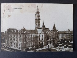 Régi képeslap - Győri Városháza - sérült
