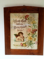 RÉGI NÉMET HÁZIÁLDÁS FAKERETBEN (260313)