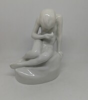 Zsolnay porcelán, tenyeréből ivó fiú"RITKA"!