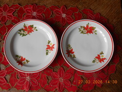 Zsolnay mikulásvirág mintás süteményes tányér