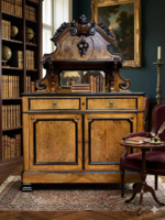 Mívesen faragott antik barokk stílusú tükrös pohárszék tálaló etager